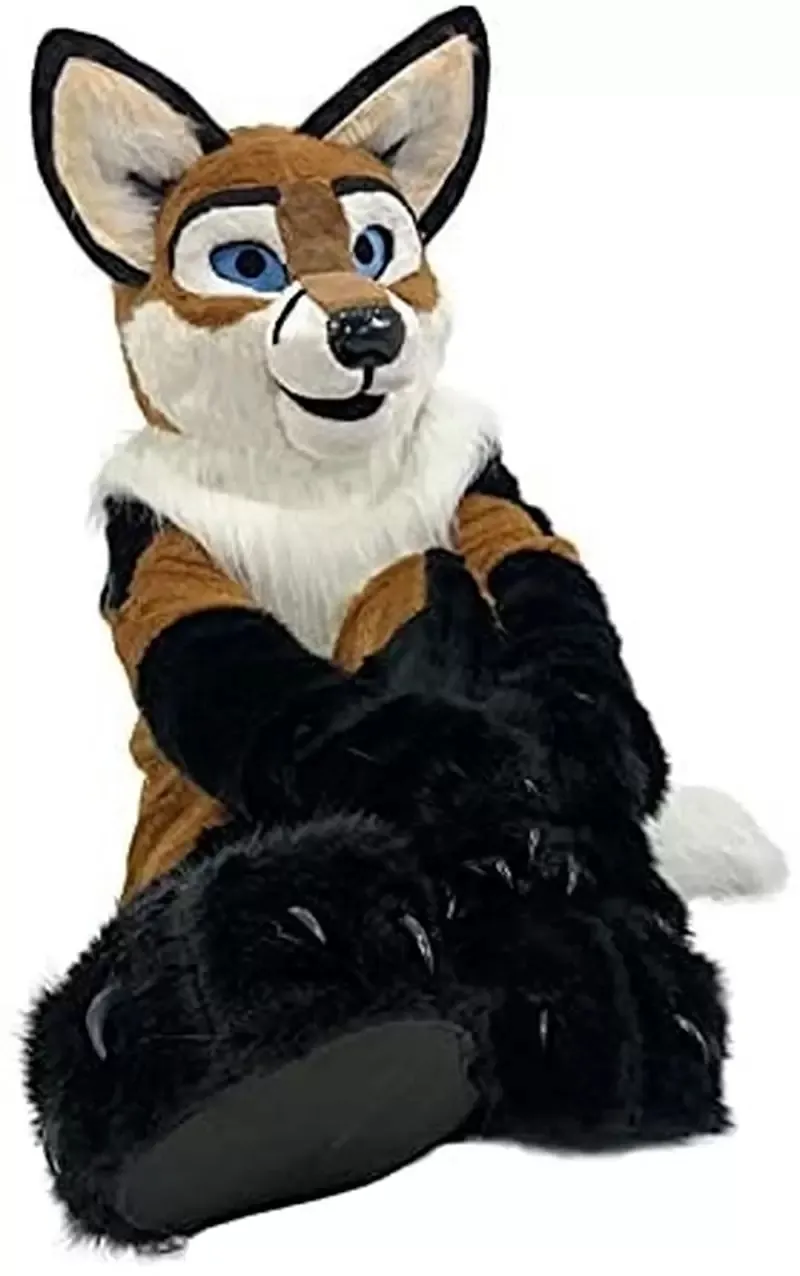 Plush Brown Fox Dog Mascot Costumes Halloween Fancy Party Dress Cartoon Character Carnival Xmas