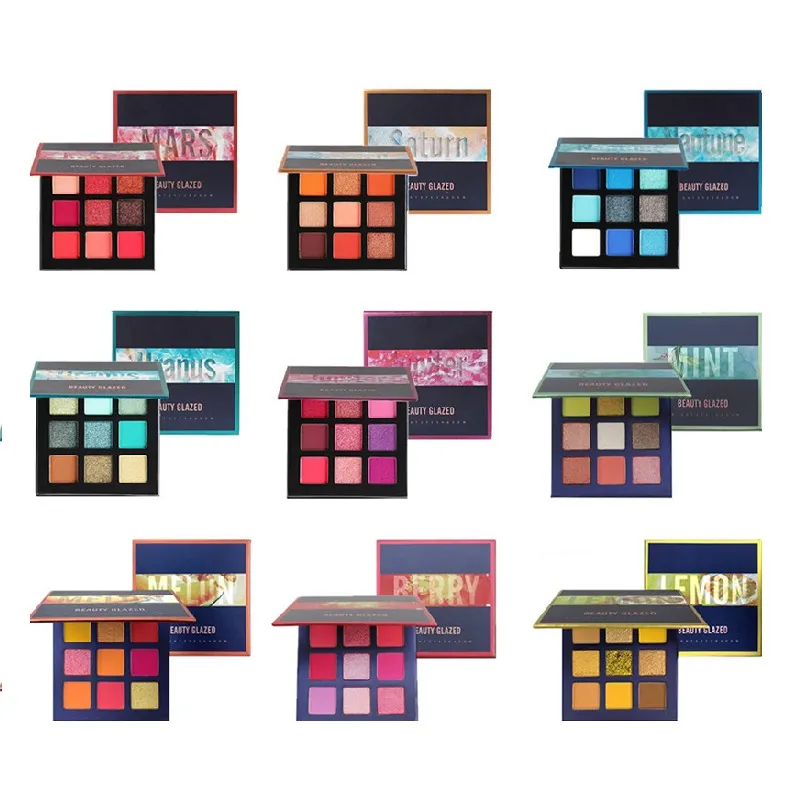 Nouvelle beauté vitrée 9 couleurs maquillage fard à paupières Palette maquillage Palette miroitant pigmenté ombre à paupières Palette