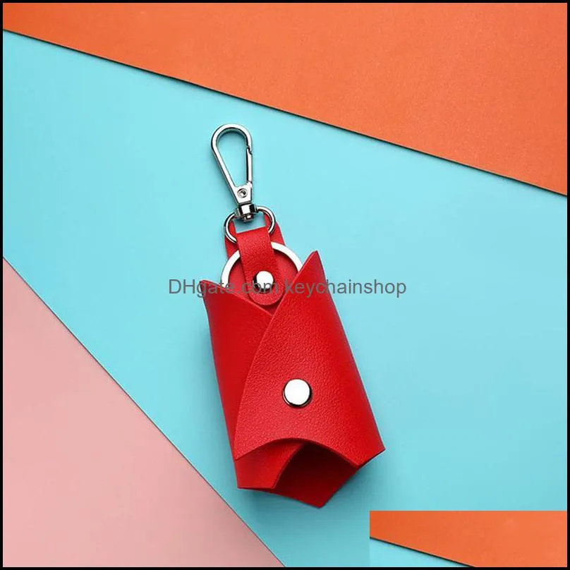 keychains creative bat shaped pu leather keychain women men car key protective cover waist hanging case jewelry accessories