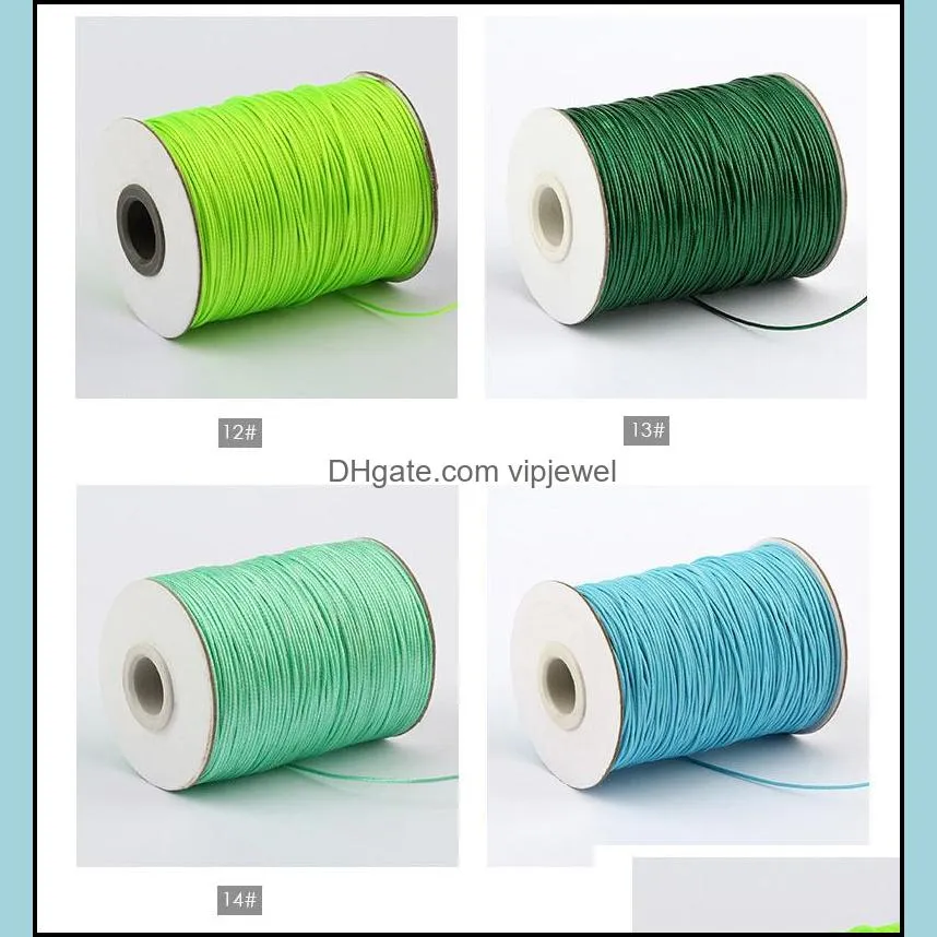 20 colors 1MM 200Yards/volume Waxed Wire Cotton Cords For Wax Jewelry Making DIY Bead String Bracelet Sewing Leather Necklace Findings