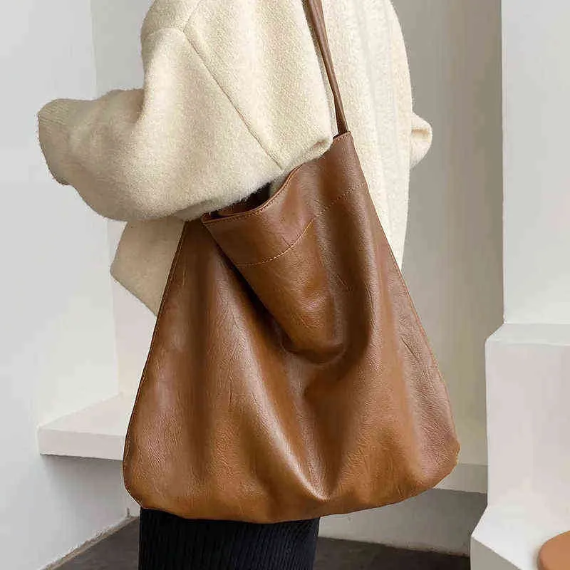 Shopping Bags Lovely Bag of Toast in a Shattered Leather Piece Shoulder s Big Women's s St Skin Female Shopping Muchilla Pack 220709