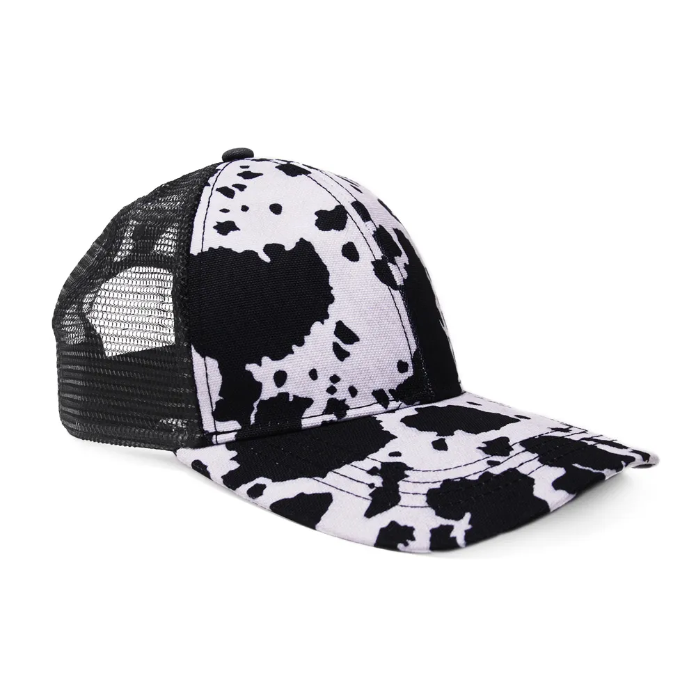 Cappello da compleanno per mucche per adulti 25pcs US Warehouse Stampa Summer Trucker Cap Mesh Sunhat Domil106-1116
