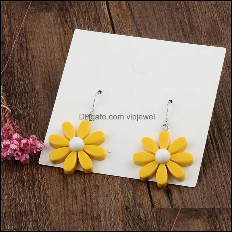 korean style daisy flower earrings cute resin sunflower earrings dangle for women girls lovely jewelry trendy wholesale-z