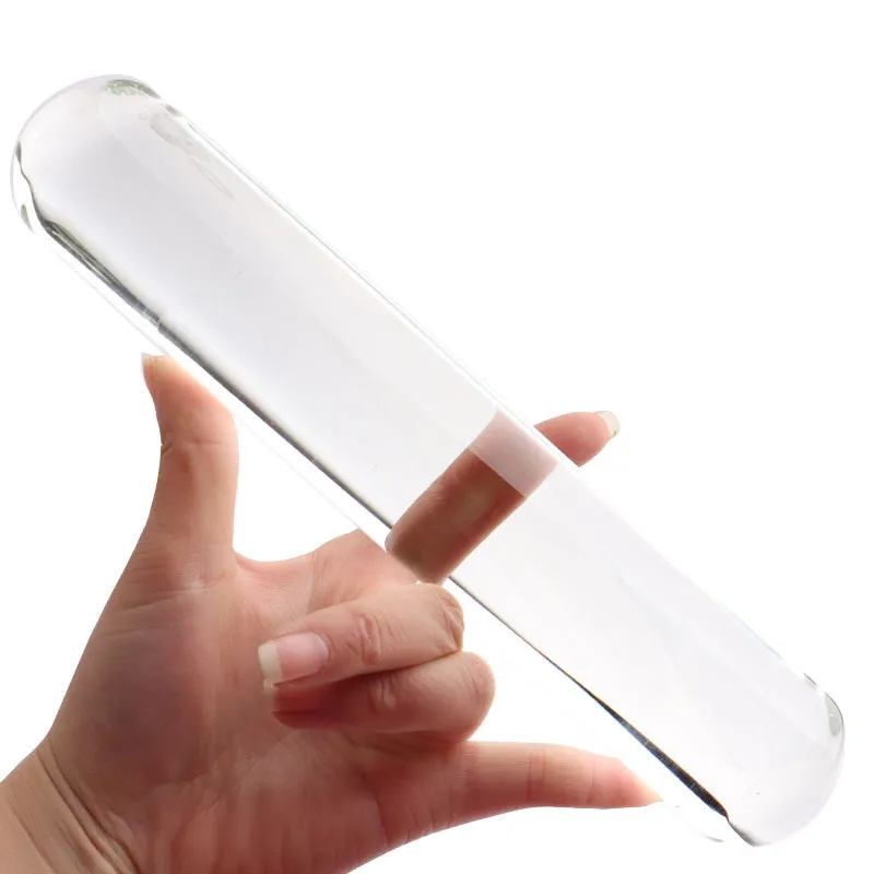 Nieuwe Gladde Transparante Glazen Dildo Grote Big Size Penis Dubbele Dildo Voor Vrouwen Anale Dilatator Stekkers sexy Speelgoed Vrouw Mannen