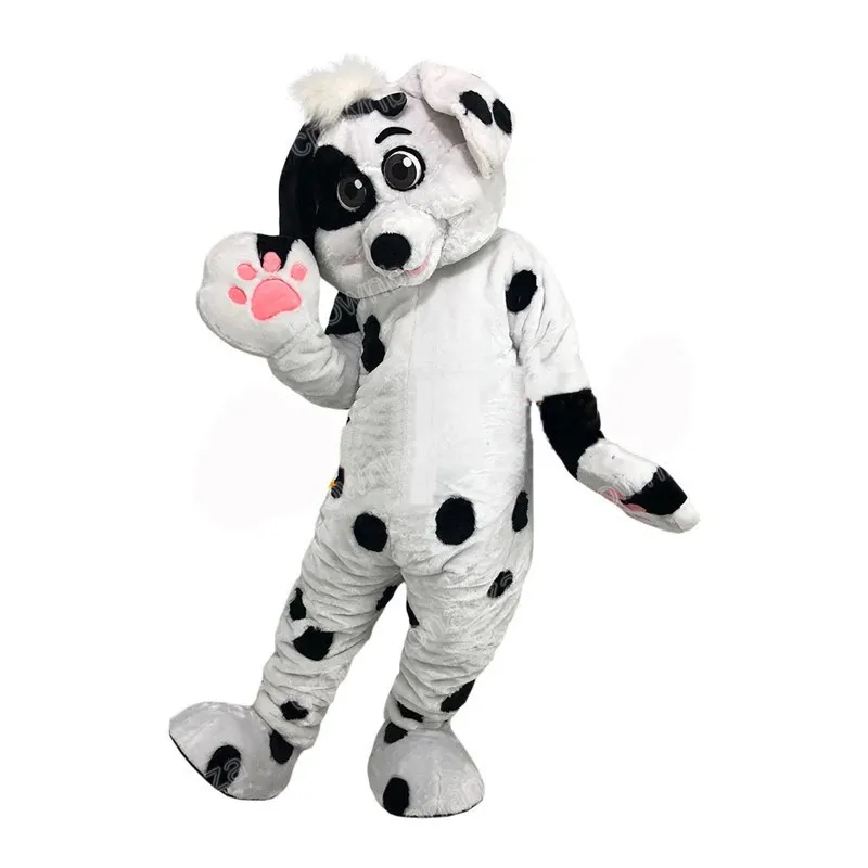 halloween Black And White Dog Mascot Costumes High quality Cartoon Mascot Apparel Performance Carnival Adult Size Event Promotional Advertising Clothings