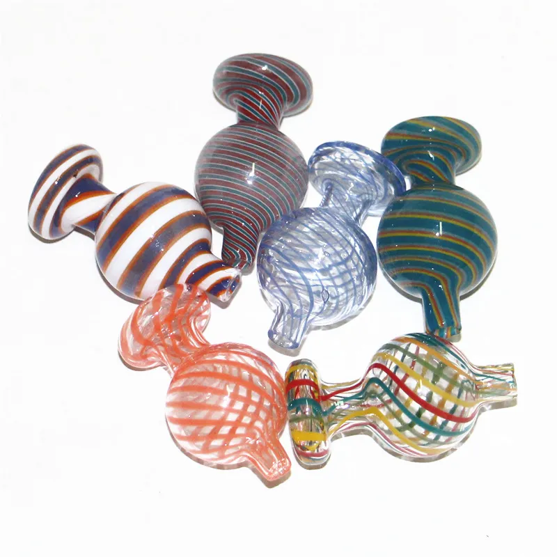 Rökning Tillbehör Universal Färgad Glas Bubbla Carb Cap Round Ball Dome för Quartz Banger Nails Thermal Bangers Caps