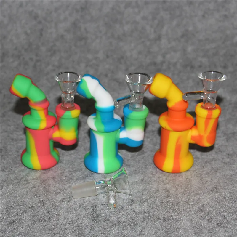 Silicone Oil Burner narguilé verre barboteur eau bong brûleurs tuyaux dab rigs pour fumer mini bécher capiteux Bongs