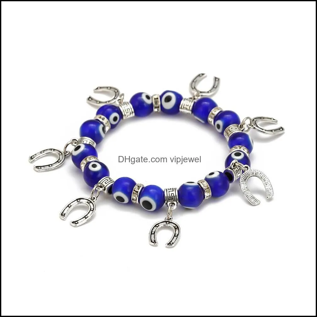 Turkish Blue Eye Bracelet Handmade Jewelry Amulet Religious Evil Nazar Eye Crystal Bracelets for Women Girl