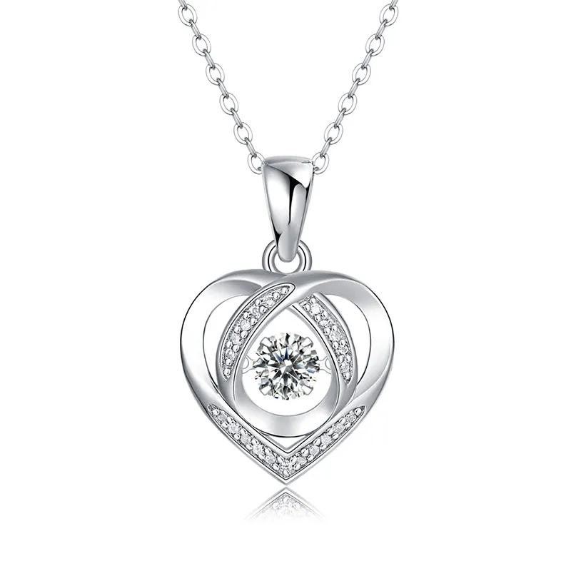 Luxury Certified 0.5ct Moissanite Diamond Classic Round Pendant Necklace for Women 925 Sterling Silver Chain Wedding Jewelry