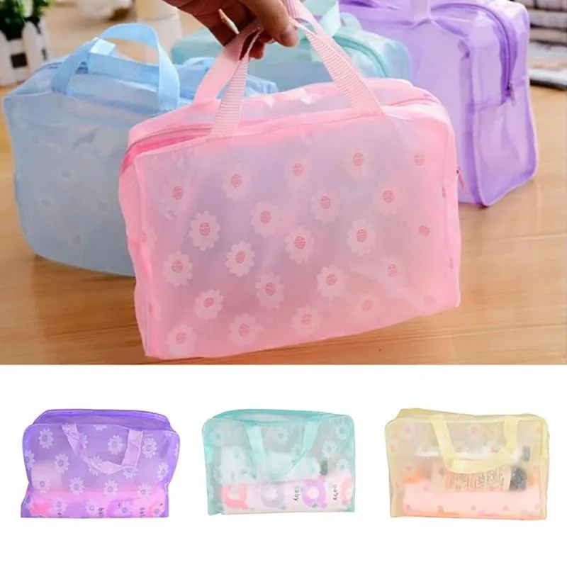 Makeup Brushes Portable Waterproof Flower Travel Cosmetic Toiletry Storage Pouch Bag Case Zipper Make Up Organizer Beauty Wash
