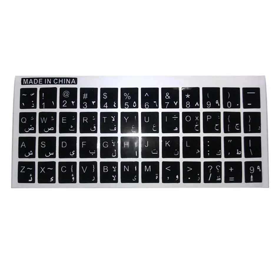 100st Skin Protectors Tangentbord motstår Film Paste Protect Arabic French Spanish Keyboard Stickers för PC Computer Notebook Laptop2183