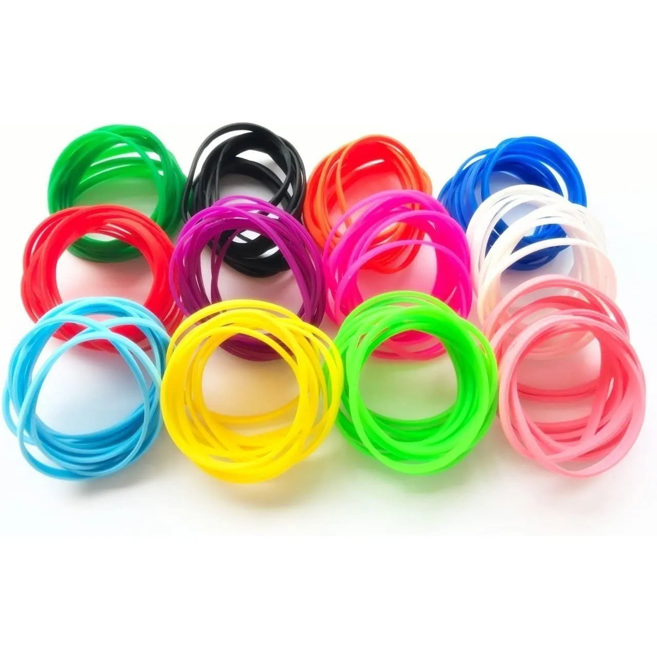 Amazon.com : Hotop Multicolor Silicone Jelly Bracelets Hair Ties for Girls  Women, 100 Pieces (Non Luminescent) : Beauty & Personal Care