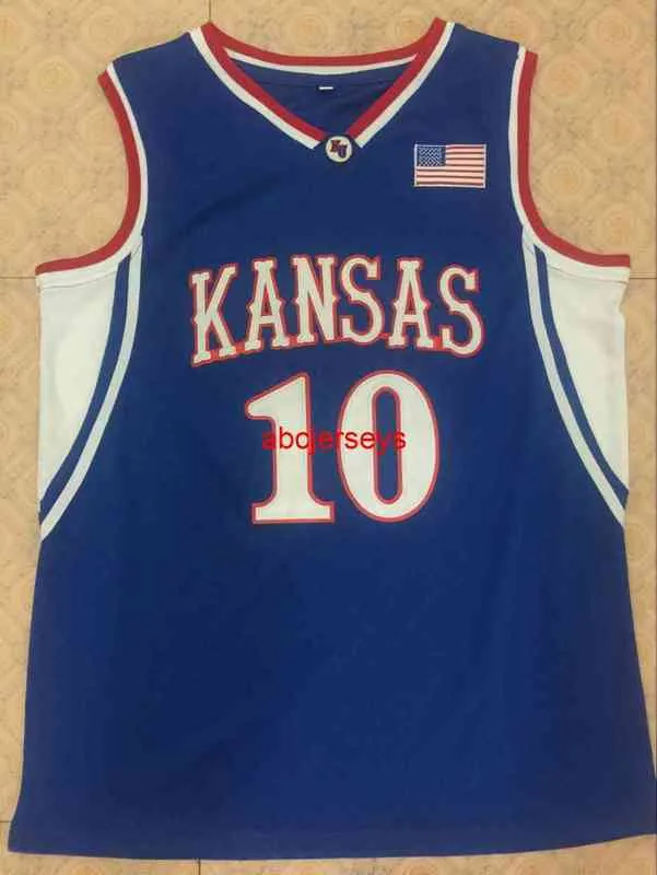 Mit Hommes Femmes Jeunesse 03-04 # 10 KIRK HINRICH Kansas Jay Topps Mark Of Excellence Auto Throwback Basketball Jersey Chemises cousues XS-6XL