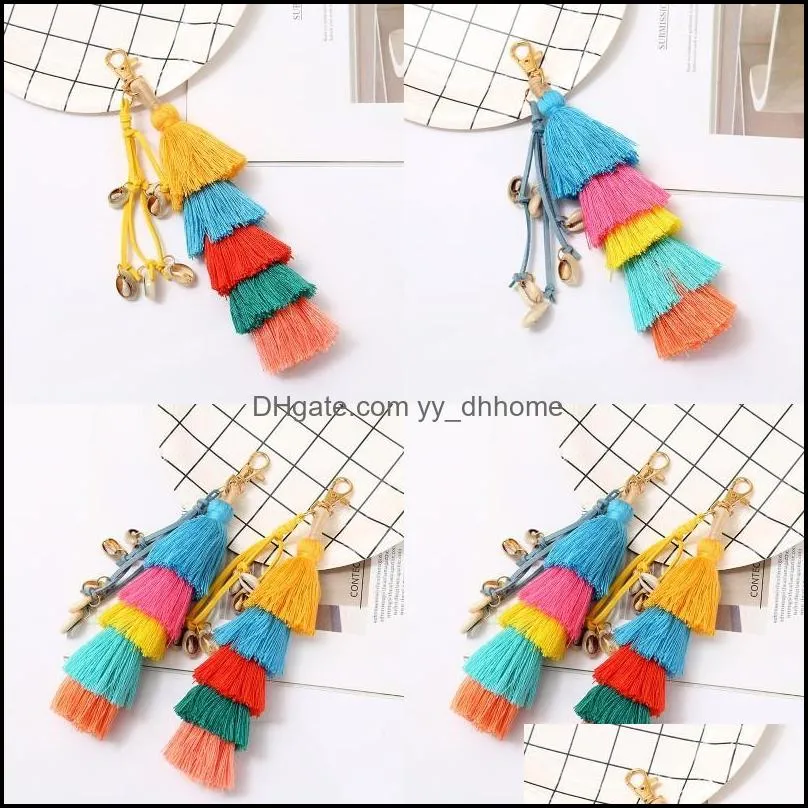 colorful boho tassel keychain style bag ornaments artificial handmade creativ keychains cute attractive pendant jewelry gifts