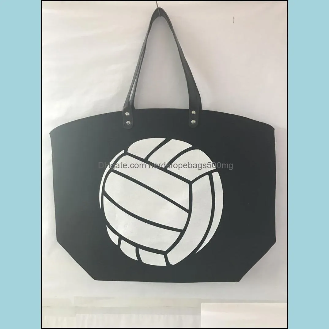 Outdoor Sports Handbag Canvas Basketball Baseball Rugby Football Prints Tote Storage Bags Portable Mummy Bag Large Capacity 21 Style 21yh