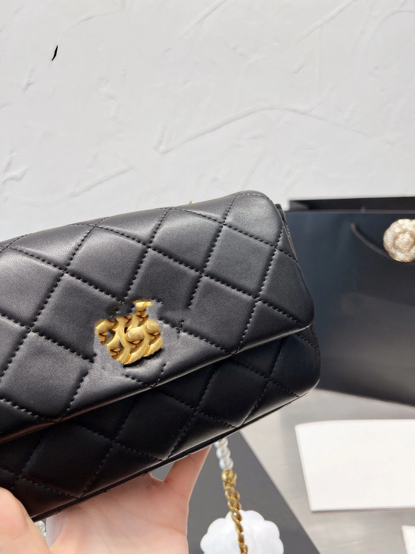 Perlenkette-Einkaufstasche 5A, hochwertige Designer-Luxus-Damen-Unterarm-Bankett-Münztasche, Umhängetasche, Schultertasche
