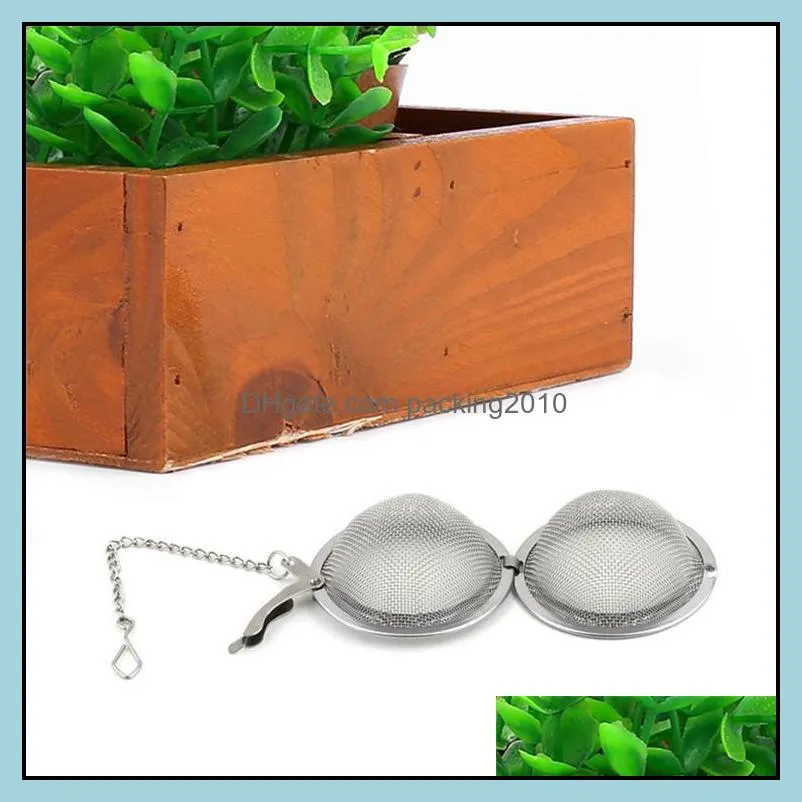 100PCS Teaware Stainless Steel Mesh Tea Ball Infuser Strainer Sphere Locking Spice Tea Filter Filtration Herbal Ball Cup Drink Tools