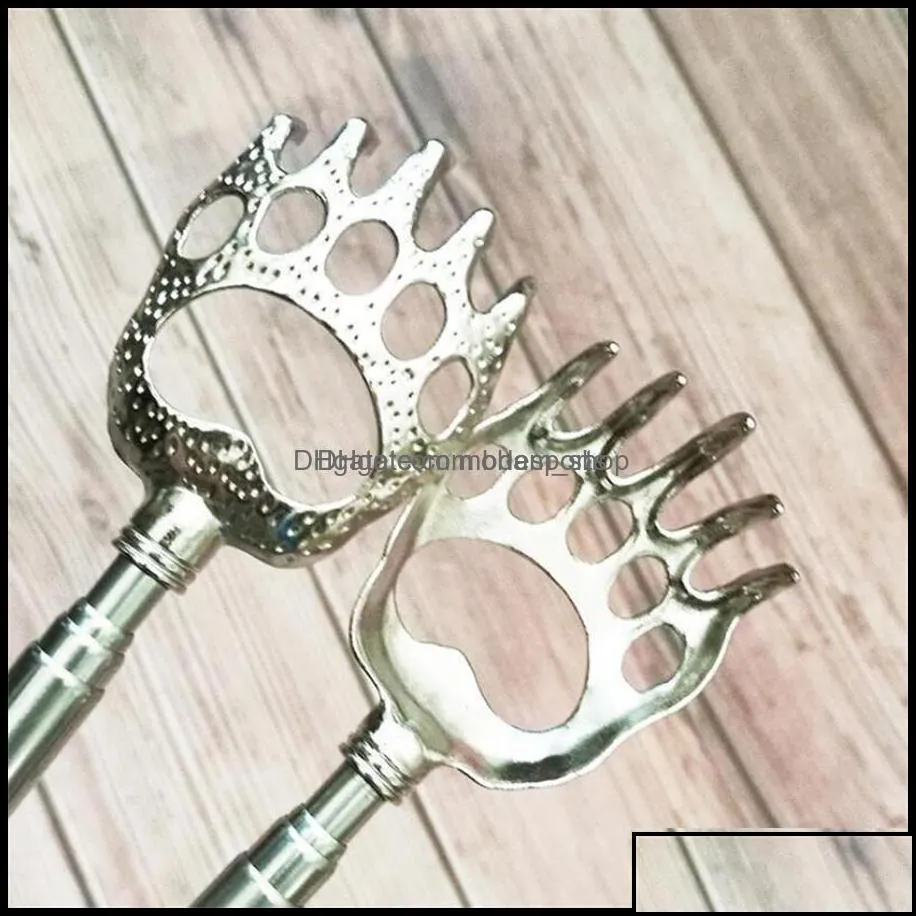 Other Home Garden Bear Claw Type Back Scratcher With Comfortable Cushion Grip Handle Scratchers Stainless Steel Health Supplies