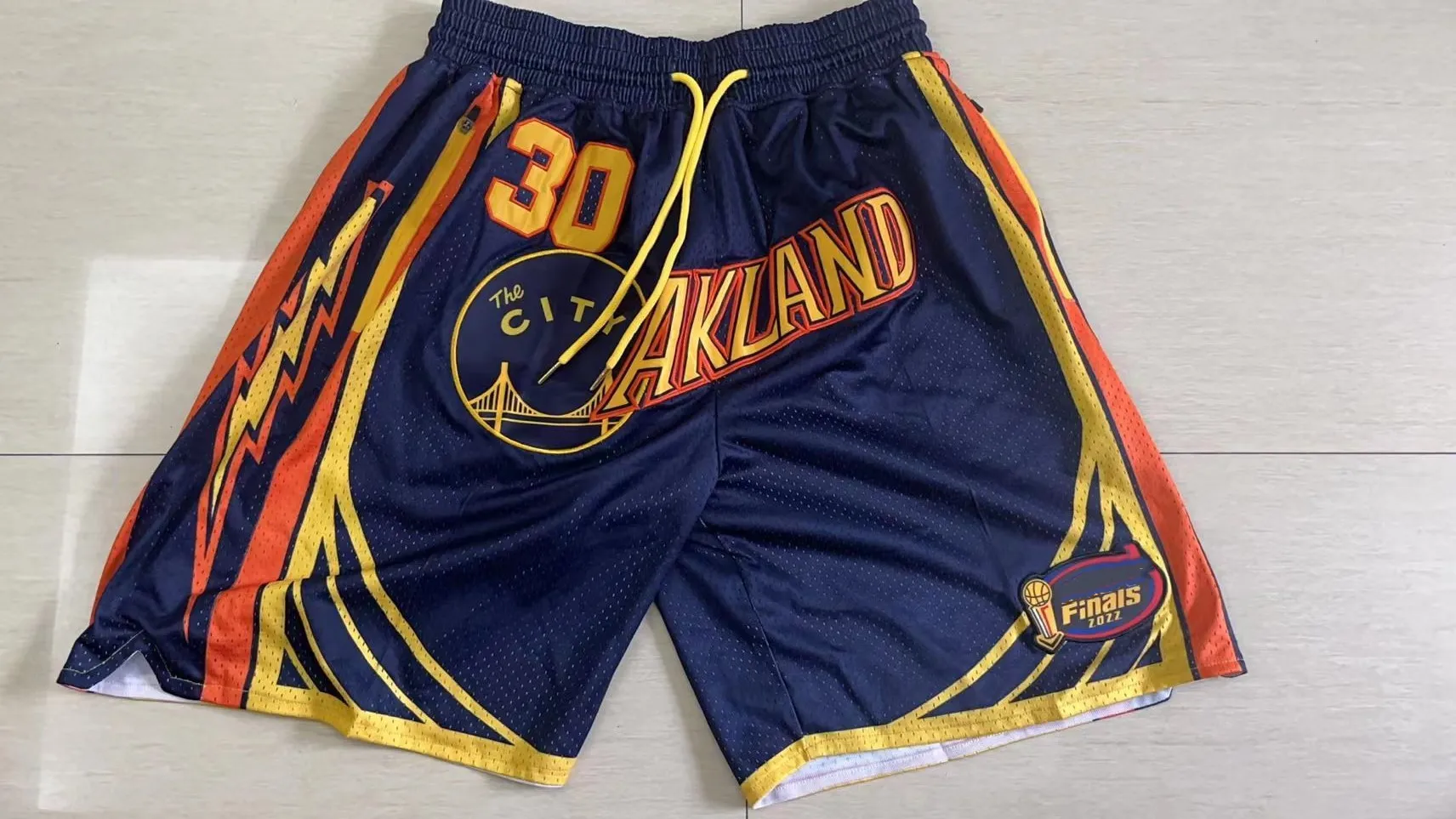 Nieuwe curry shorts 2022 The Parade of Champions Basketball Shorts Zipper Pocket Blue White Size S-XXL Team Gears