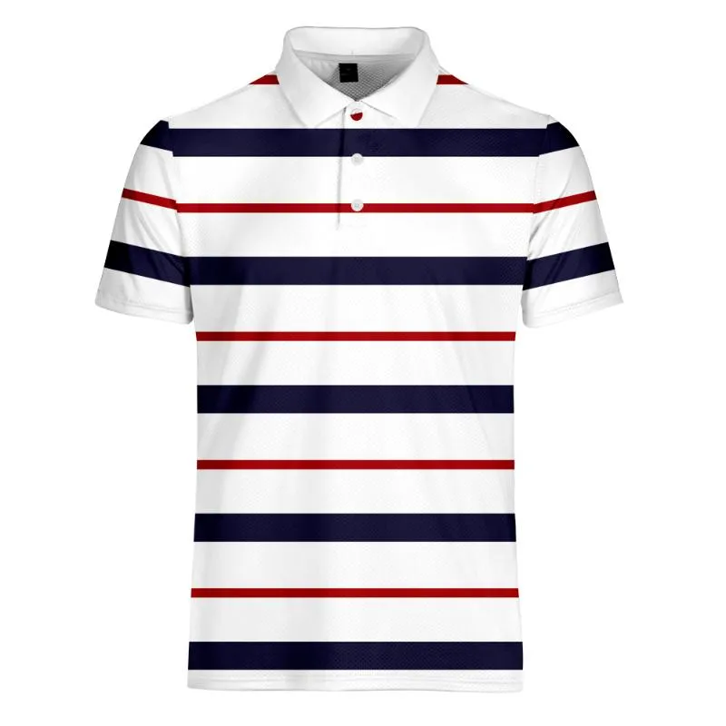 Herrpolos män skjorta 2022 sommarföretag avslappnad gentleman lapel - -tröja randig kort ärm sportpolosmen's Men'smen's