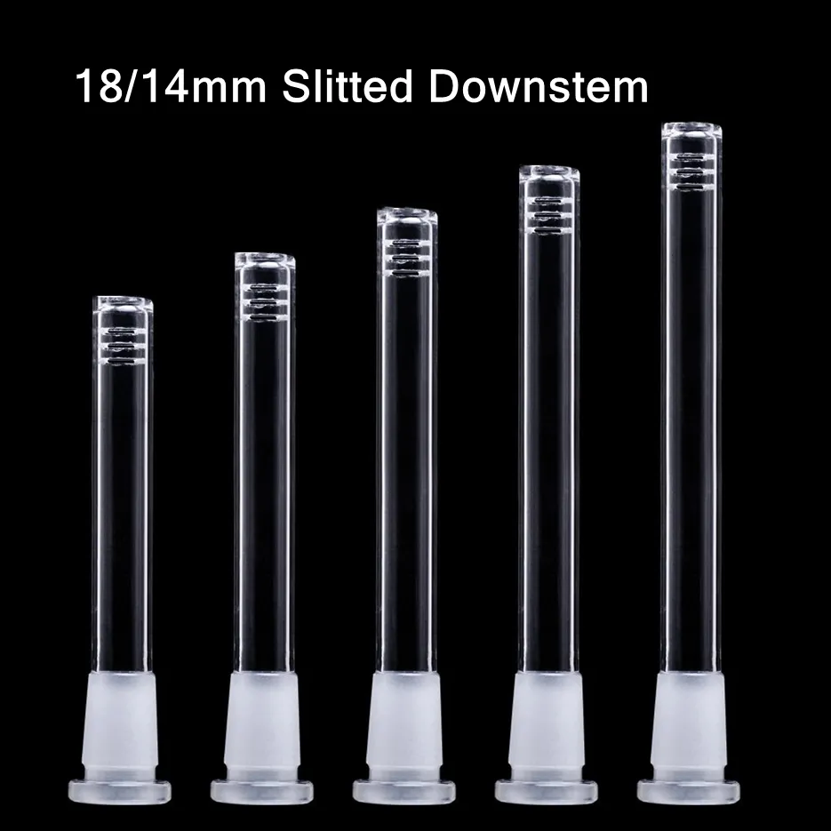 Vattenpipa i grossistledet Diffused Glass Bong Downstem Ersättning 19mm 18,8mm 18mm 14mm Slits Down Stem Diffuser Slider 3 tum-6 tum för bägare raka vattenrör