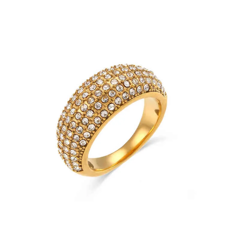 Designer Band Rings Popular Diamond Inlaid Ring Jewelry Light And Luxurious Design Stainless Steel 18K Gold Plated Full 220531