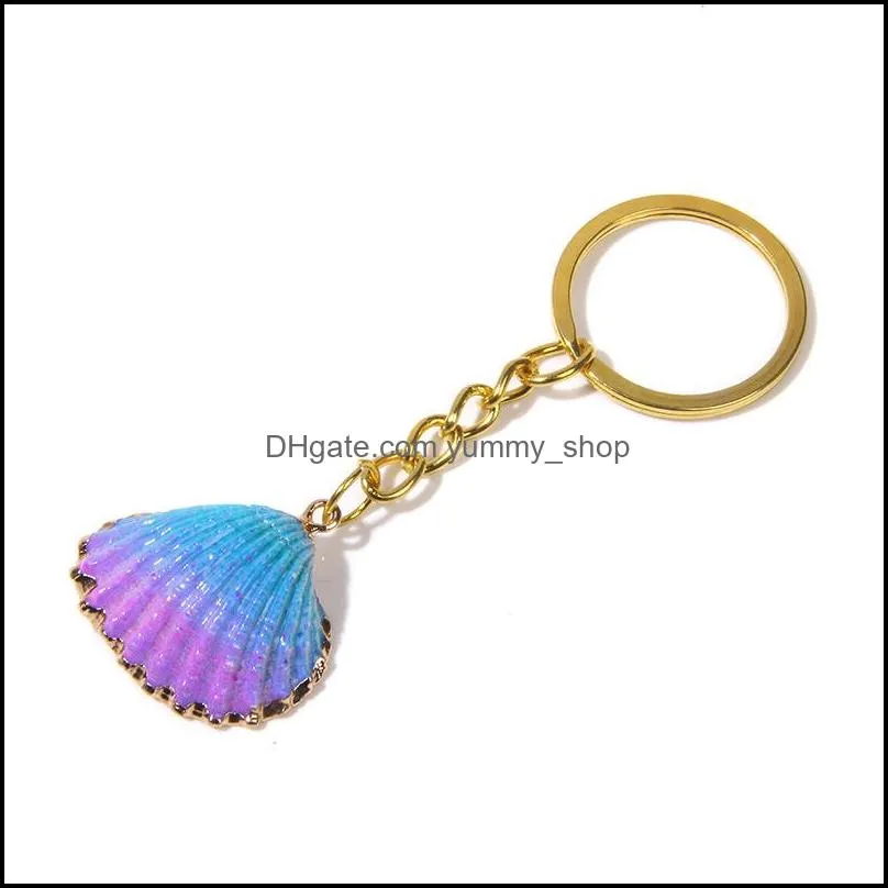 bohemia shell keychain for women handbag hangle car key holder conch keyring jewelry accessories beach souvenir gift