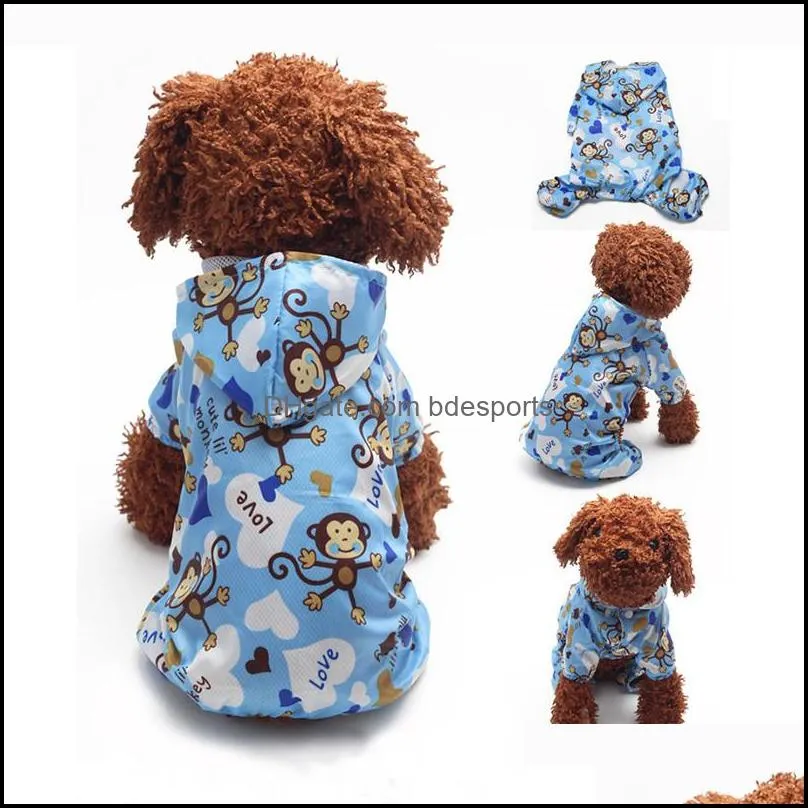 Dog Apparel Supplies Pet Home Garden Hoodie Hooded Rain Coat Clothes Dogs Puppy Casual Waterproof Jacket Drop Delivery 2021 Oz0Iq