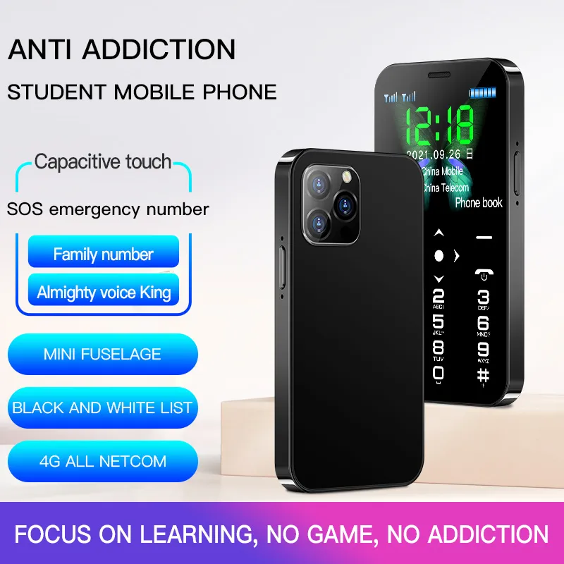 Original SOYES D13 Mobile Phone 3G 4G Dual SIM Type C 900mAh LED Light SOS  Super Fashion Small Mini Card Cell Phone Celular Touch Phones VS Ulcool  XS11 XS12 For Students From