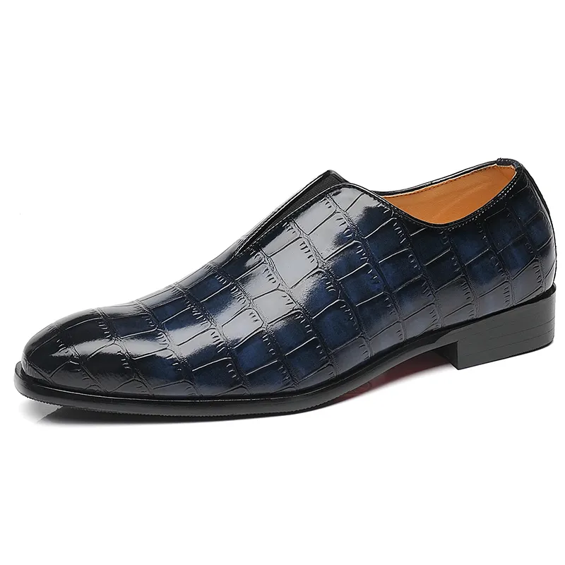 Classique hommes chaussures pour mariage marque PU cuir costume facile à porter hommes bout pointu chaussures sans lacet affaires formelle robe chaussures 220321