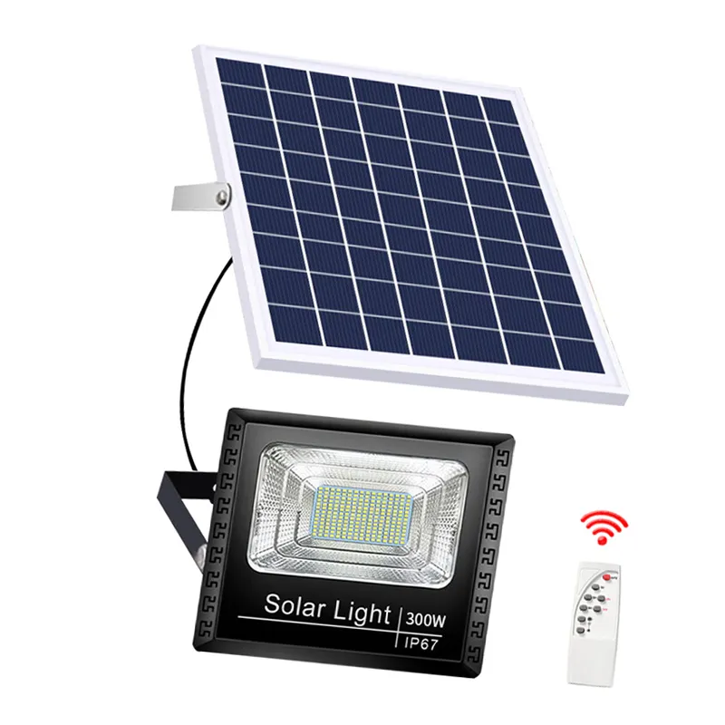 Solar LED Flood Light Outdoor Spotlight Garden Huis afstandsbediening Waterdichte LED -wandlamp