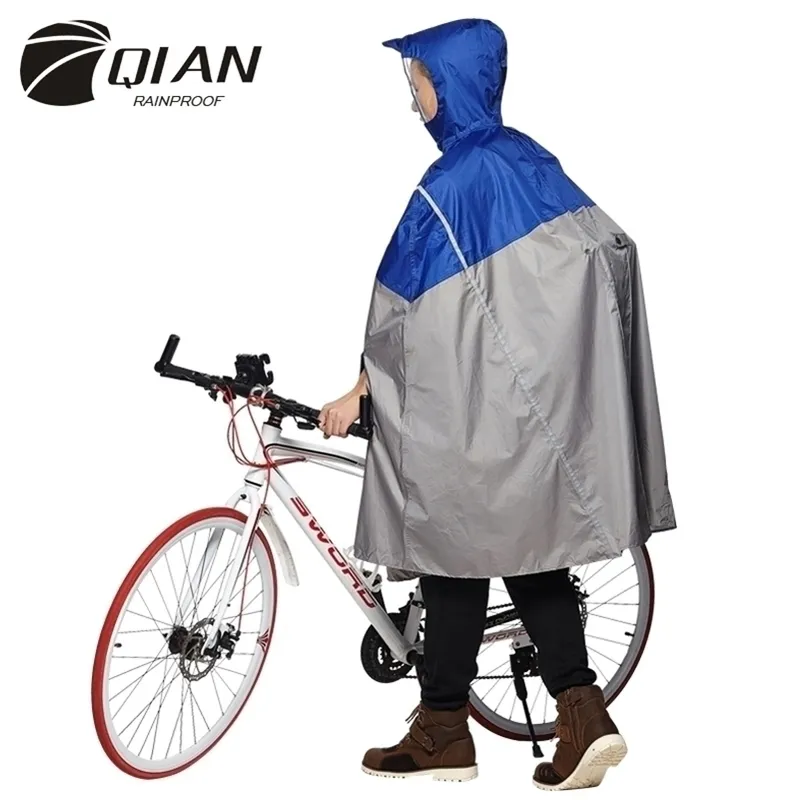 QIAN imperméable imperméable à la mode en plein air pluie Poncho sac à dos bande réfléchissante conception randonnée couverture de voyage Y200324