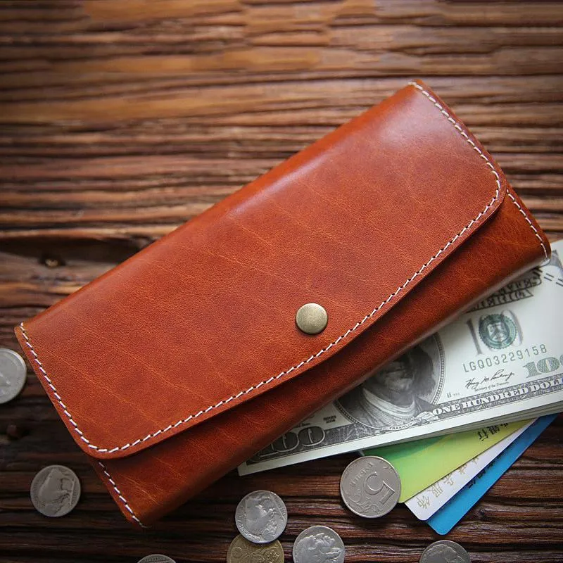Portefeuilles 100% portefeuille en cuir véritable pour hommes femmes Vintage fait à la main longue pochette téléphone sac à main avec porte-carte fermeture éclair poche à monnaie sac portefeuilles