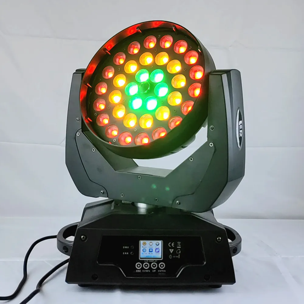 2pcs 36x18W LED Zoom Işın Yıkama Dairesi Işıkları Kontrolü Ana Mobil RGBWA UV 6IN1 Işın Profesyonel DJ/LED Çubuk aşama makinesi DMX512