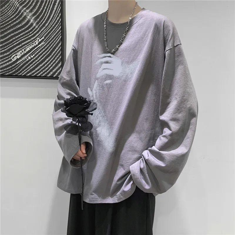 Korean oversized long sleeve top sale