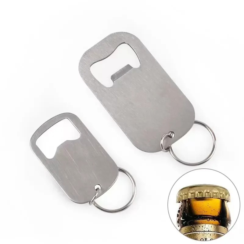 Stainless Steel Flat Speed Bottle Cap Opener Remover Bar Blade Home Hotel Professional Beer Bottle Opener Key Chains 0525