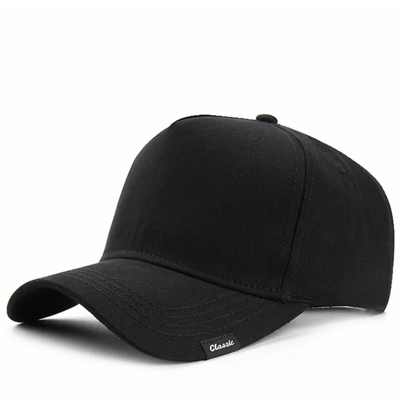 Man Hard Top Large Sport Cap Male Oversize Cotton Sun Hat Plus Size Polyester Dry snabbt Baseball Caps 56-60cm 60-65cm 220810