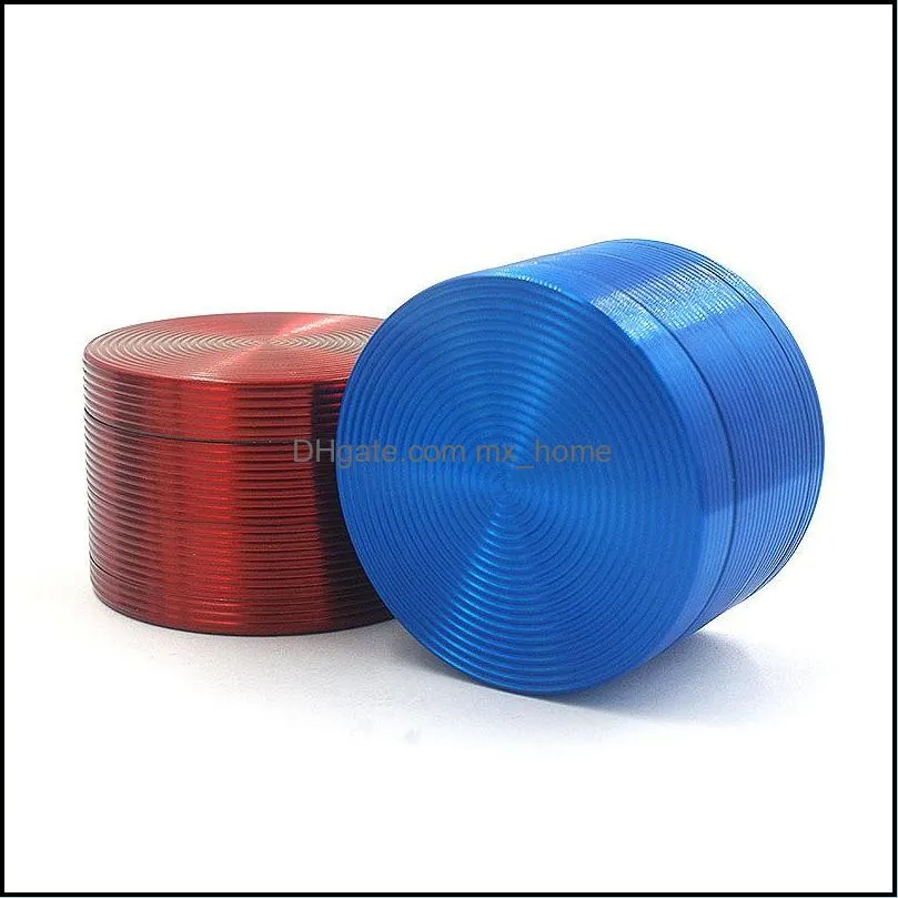 New Tobacco Grinder Screw Thread Colorful 63*40mm 4 Layers Zinc Alloy Herb Grinder for Tobacco Smoking Herbal Smoking Grinders