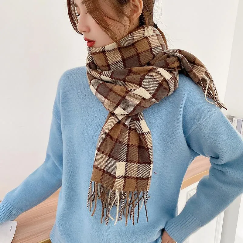 Sjaals dames dame mozaïek plaid winter dikke mode zachte warme kasjmier sjaal kleurrijke gestreepte lange tasel scarfscarves