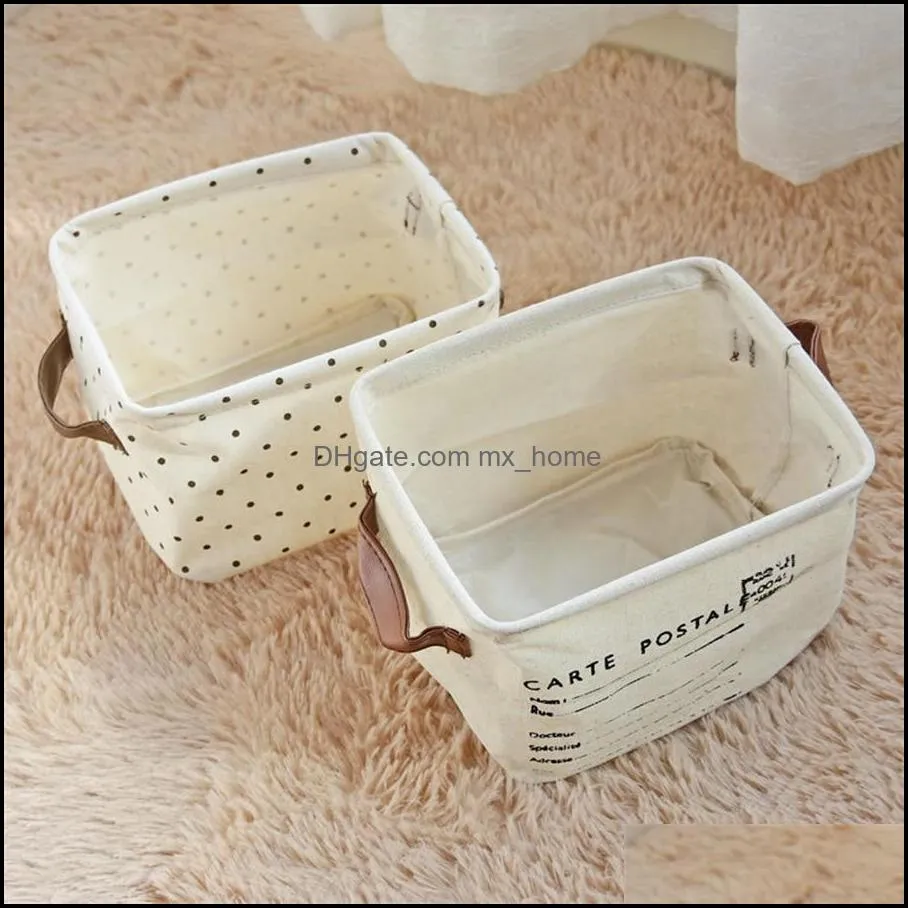 Storage Bags Home finishing cotton linen bread basket cloth waterproof foldable