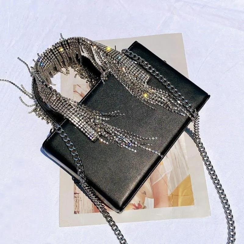 Torby wieczorowe kobiety luksusowe designerki torebka kryształowa Tassel Crossbody Torka na ramię moda torebki nożyce na imprezę