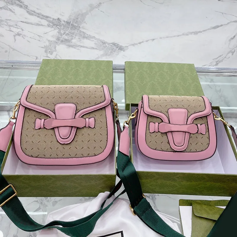 Web Saddle Handbags Purse Women Horsebit Crossbody Bag Canvas Leather Shoulder Bags Red Green Ribbon Fashion Letters High Quality Flap Wallets