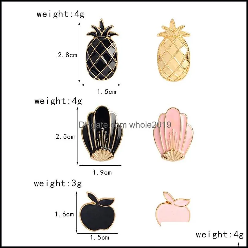Pins Brooches Pineapple Alpaca Fox Flowers Houses Shaped Fashion Jewelry Accessories Women Gifts