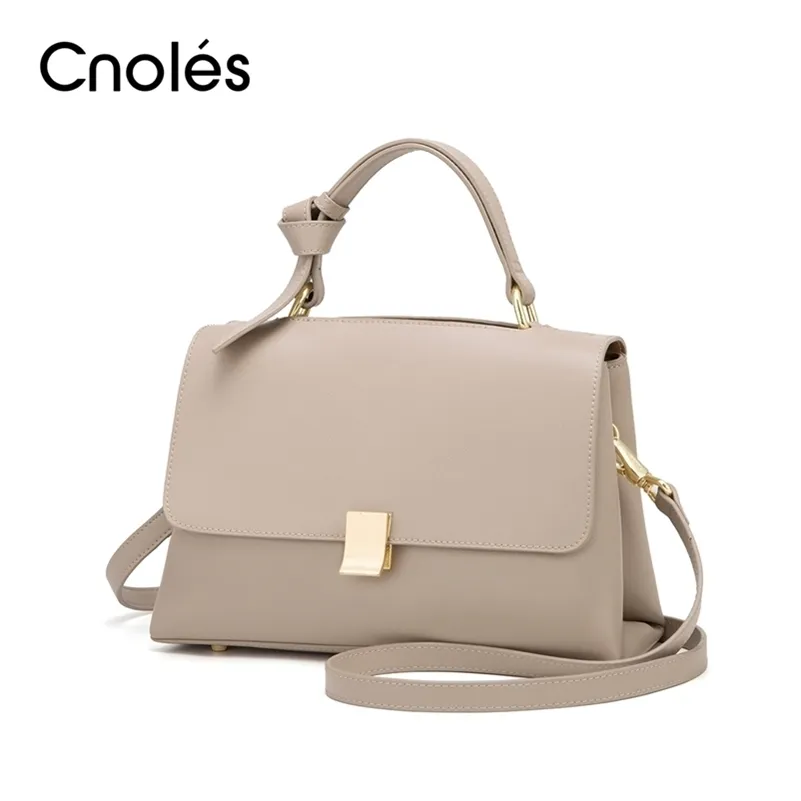 Cnoles marque sac souple en cuir véritable femmes mode polyvalent épaule grande capacité Portable bandoulière 220620