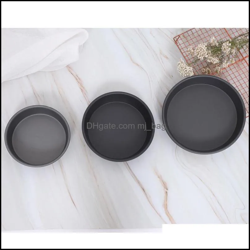 round deep pizza baking pan tray 6/7/8/9/10/11/12 inch non-stick pizza plate dish household metal baking tool baking mold mould vt0900