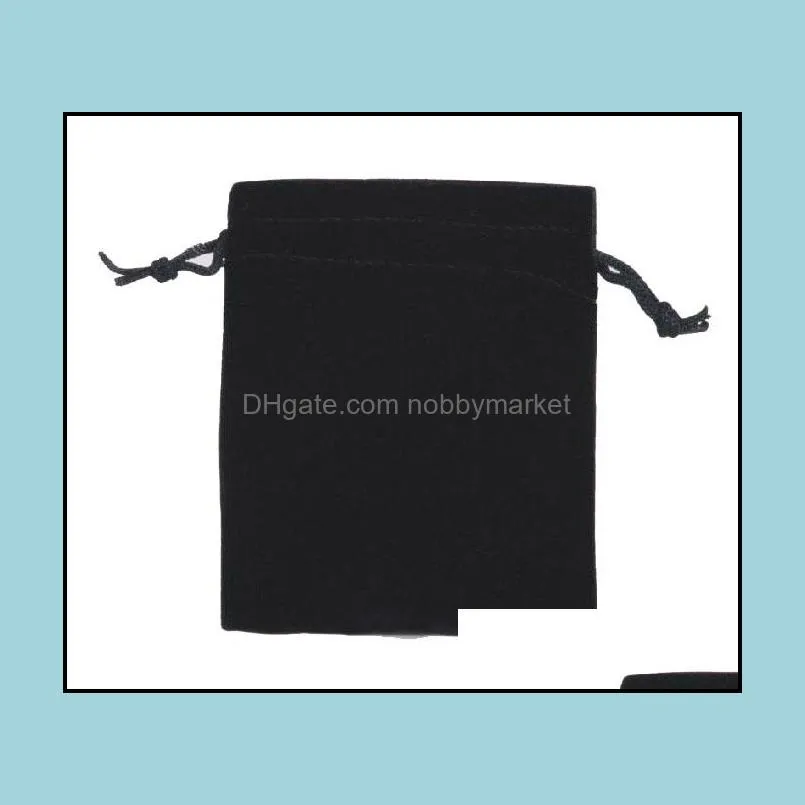 100pcs/lot Black Velvet Jewelry Bags Pouches For Craft Fashion Gift Packaging Display B03