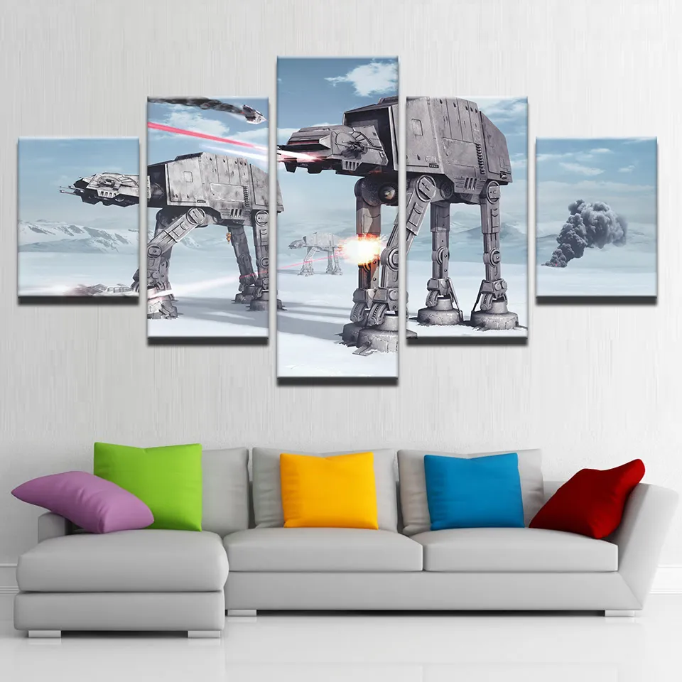 Modular Canvas HD Prints Posters Home Decor Wall Art Pictures 5 Pieces Alien War Art Paintings No Frame