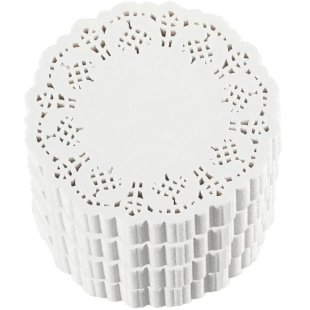 White Paper Doilies Mats Disposable Lace Placemats for Desserts Treats Cake Weddings Baby Showers Table Decor XBJK2205