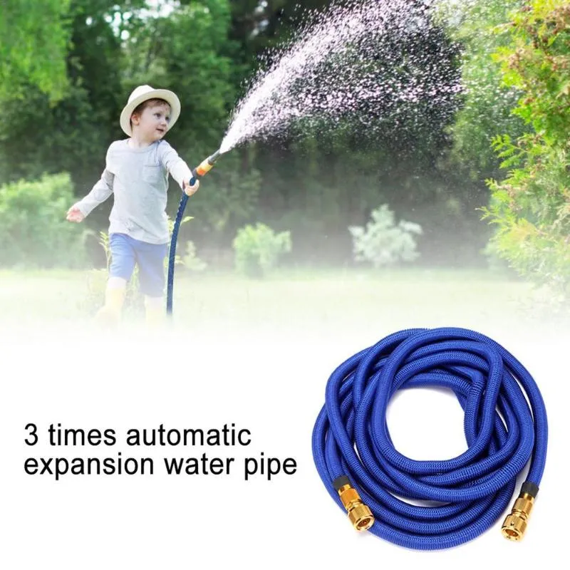 Pistolet à eau Lance à mousse de neige tuyau automatique lavage de voiture corde haute pression jardin extensible avec buse en métal pour arrosage/lavage mousse d'eau