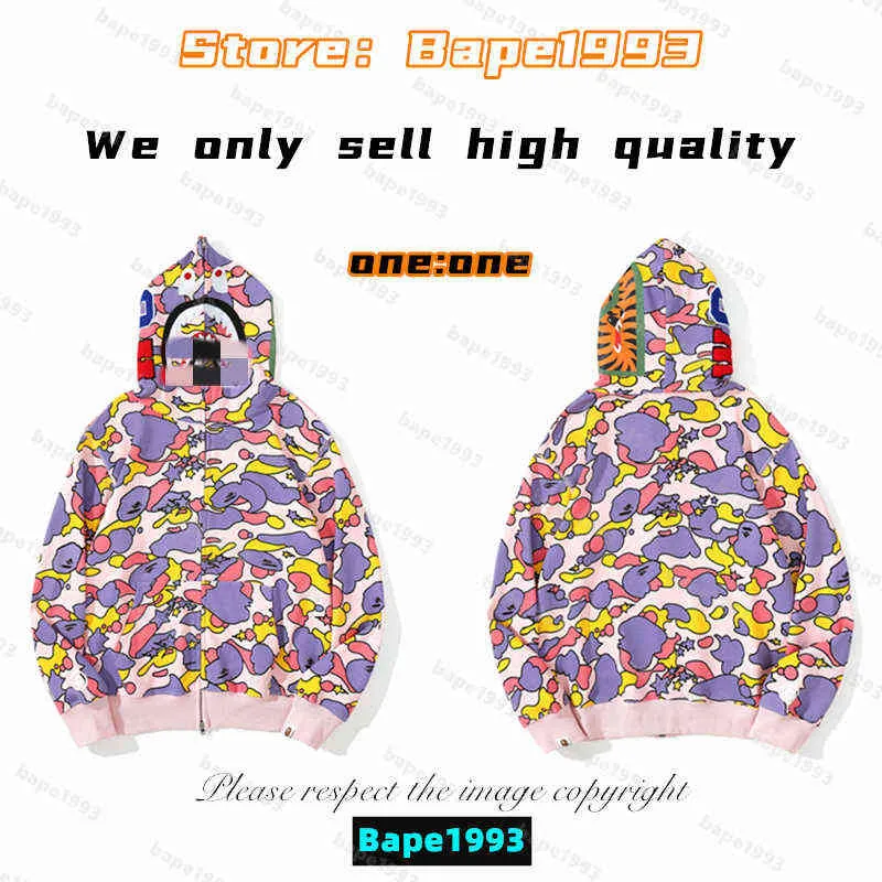 High quality Apes Mens Hoodies & Sweatshirt Japan shark B ape head Galaxy spots luminous camo Male and female couples with the same modelGT80